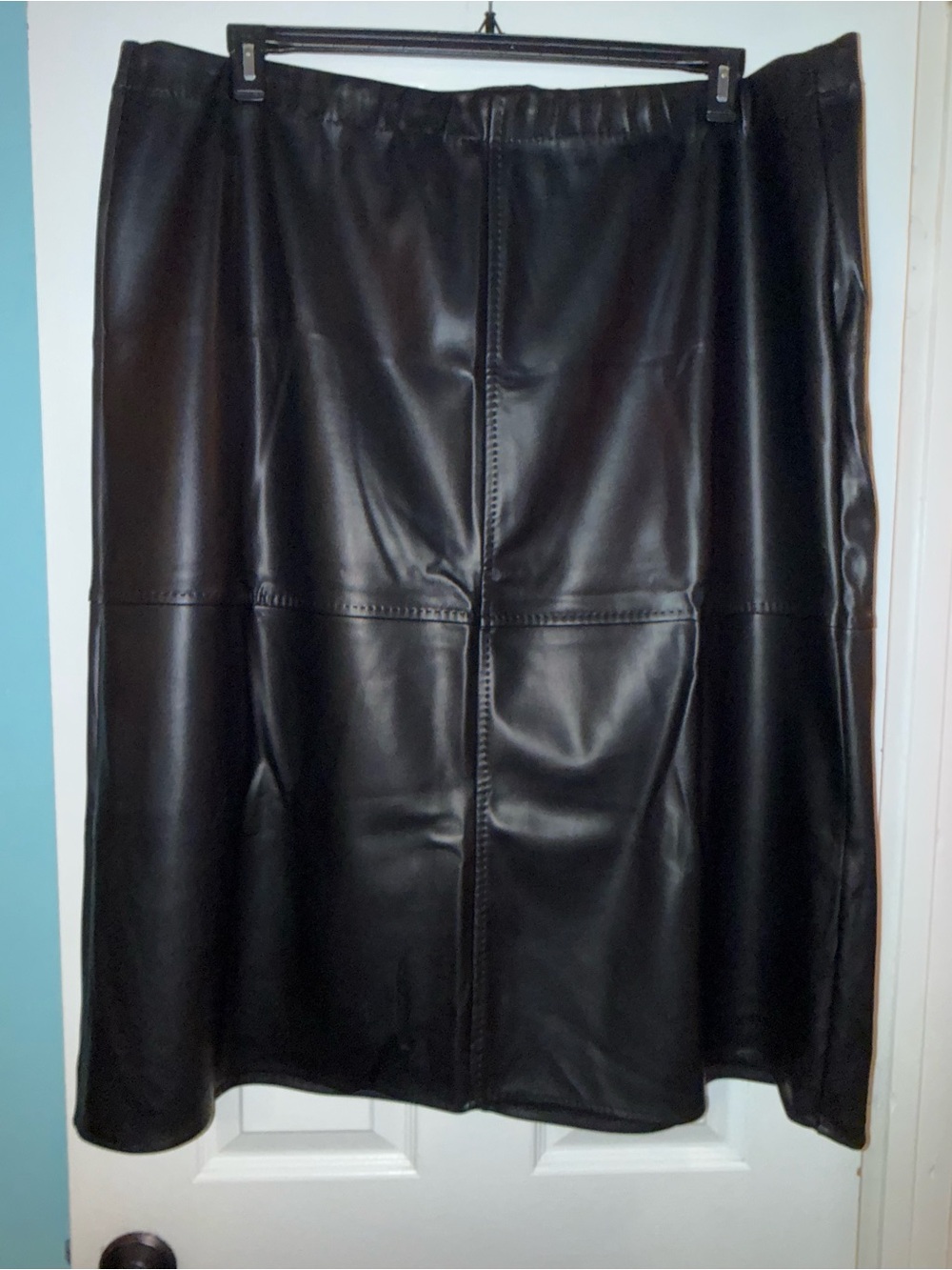 Max Studio Black Faux Leather Skirt